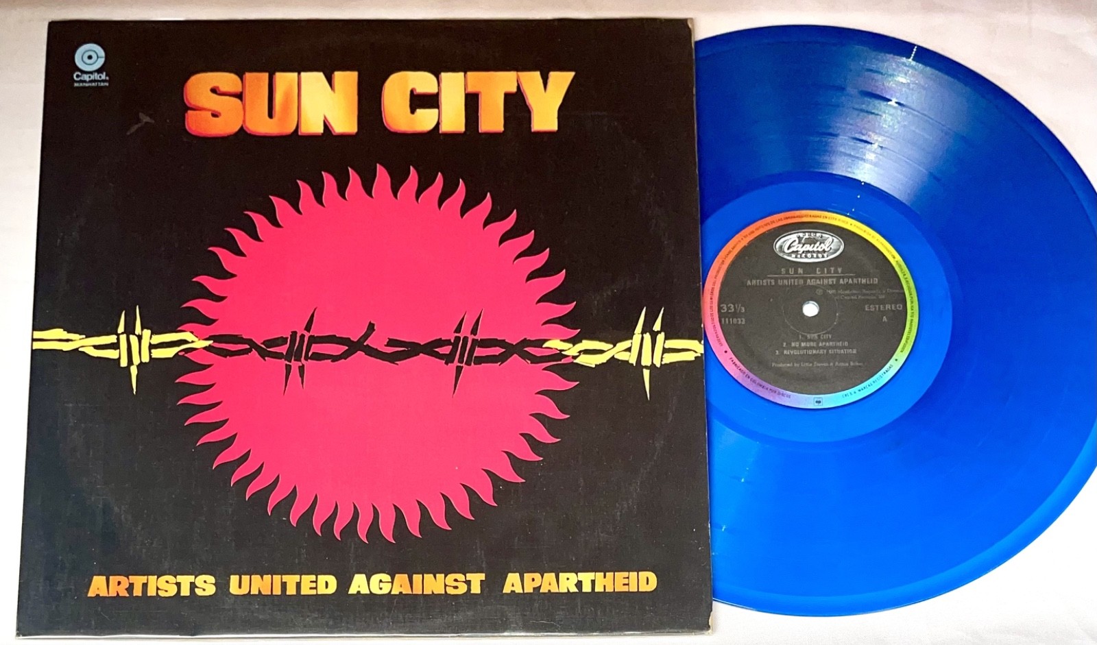 Artists United Against Apartheid ‎– Sun City – Bono, Keith Richards BLUE Vinyl