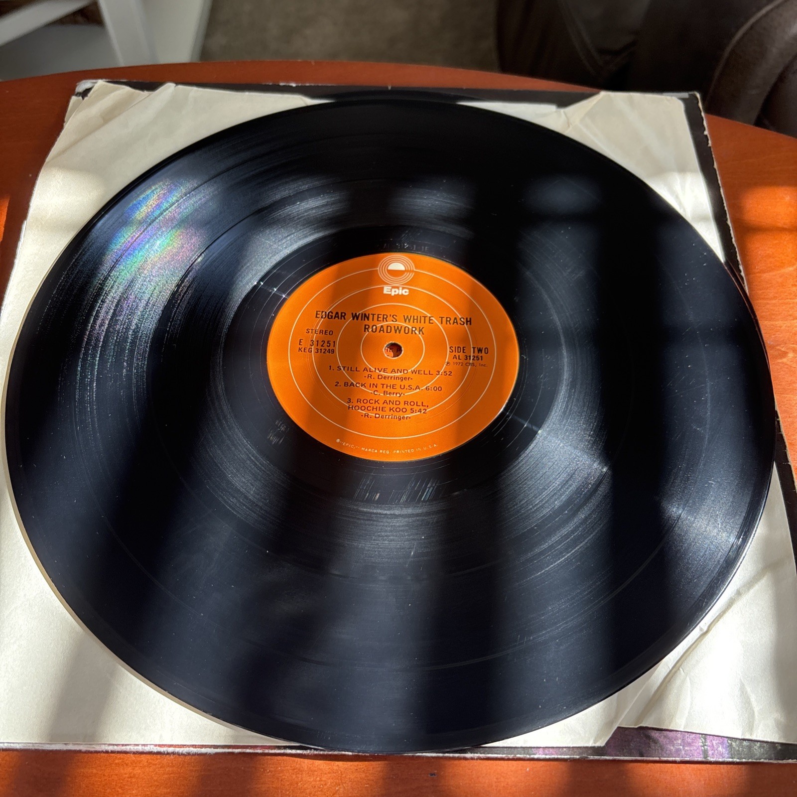 Edgar Winter White Trash Roadwork Excellent LP Vinyl Album