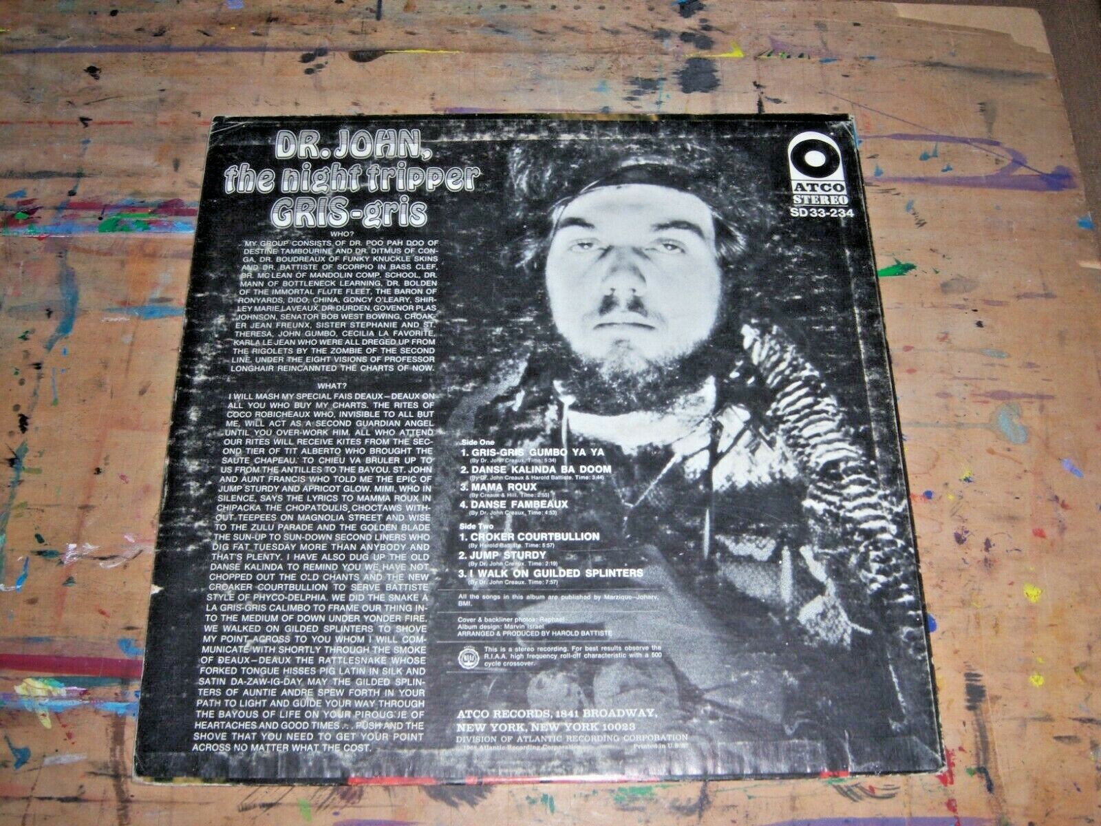 DR JOHN THE NIGHT TRIPPER GRIS-GRIS 1968 ATCO SD 33-234 1841 BROADWAY VG+ VG