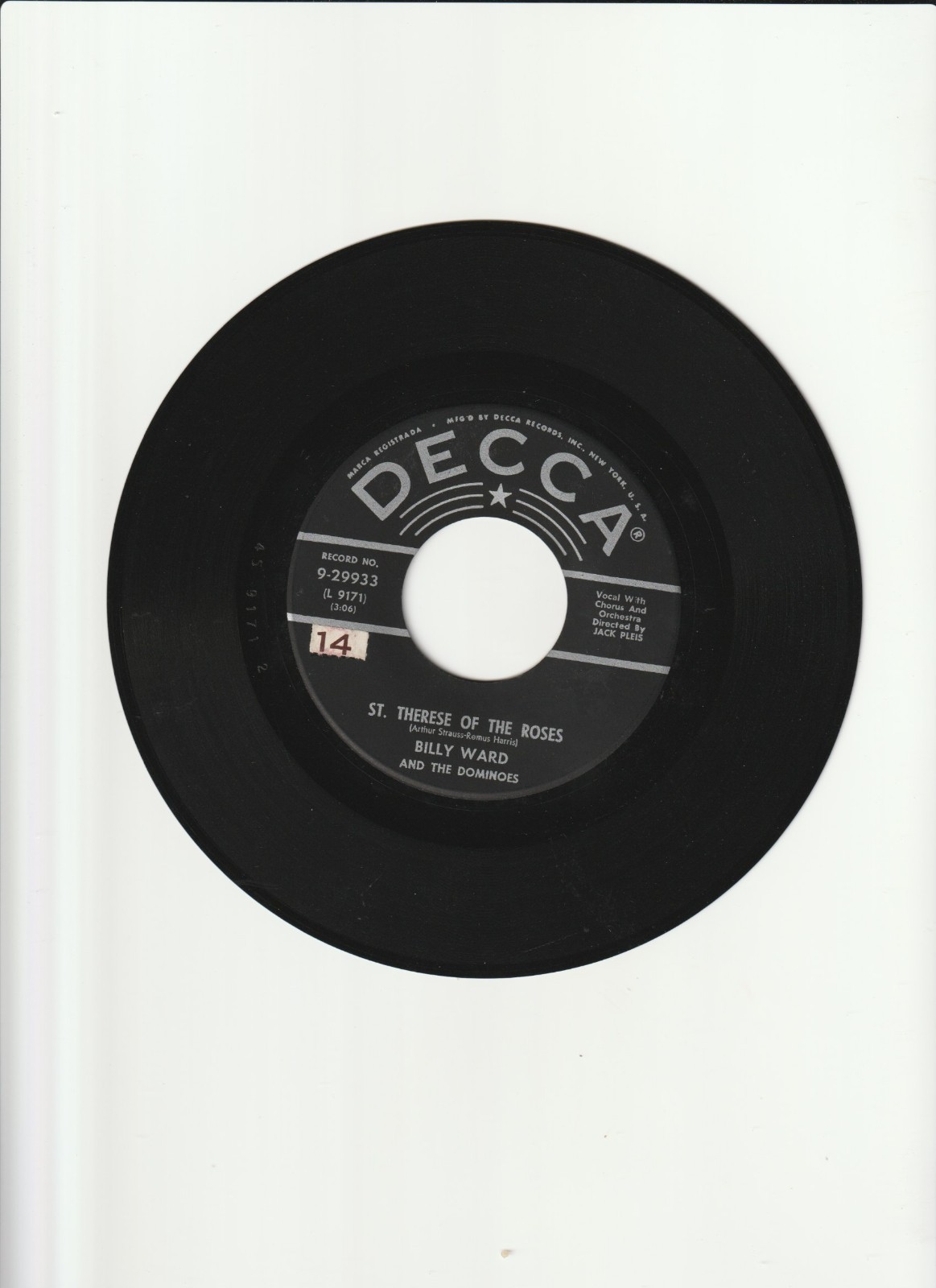 “St. Therese of The Roses” / “Home Is Where…” Billy Ward/Dominoes on Decca…