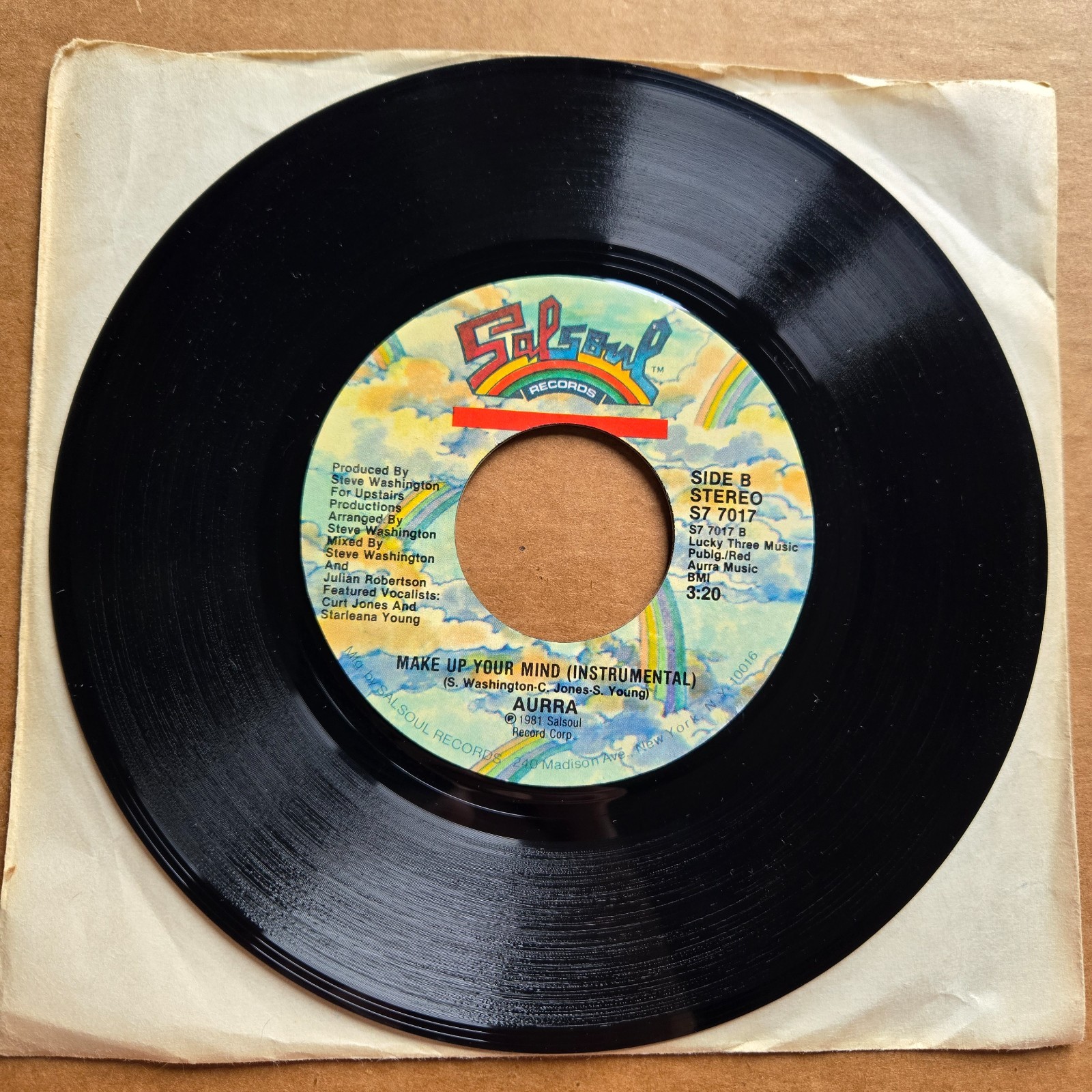 AURRA Make Up Your Mind/Instrumental 45 7″ Record Vinyl DISCO FUNK SOUL
