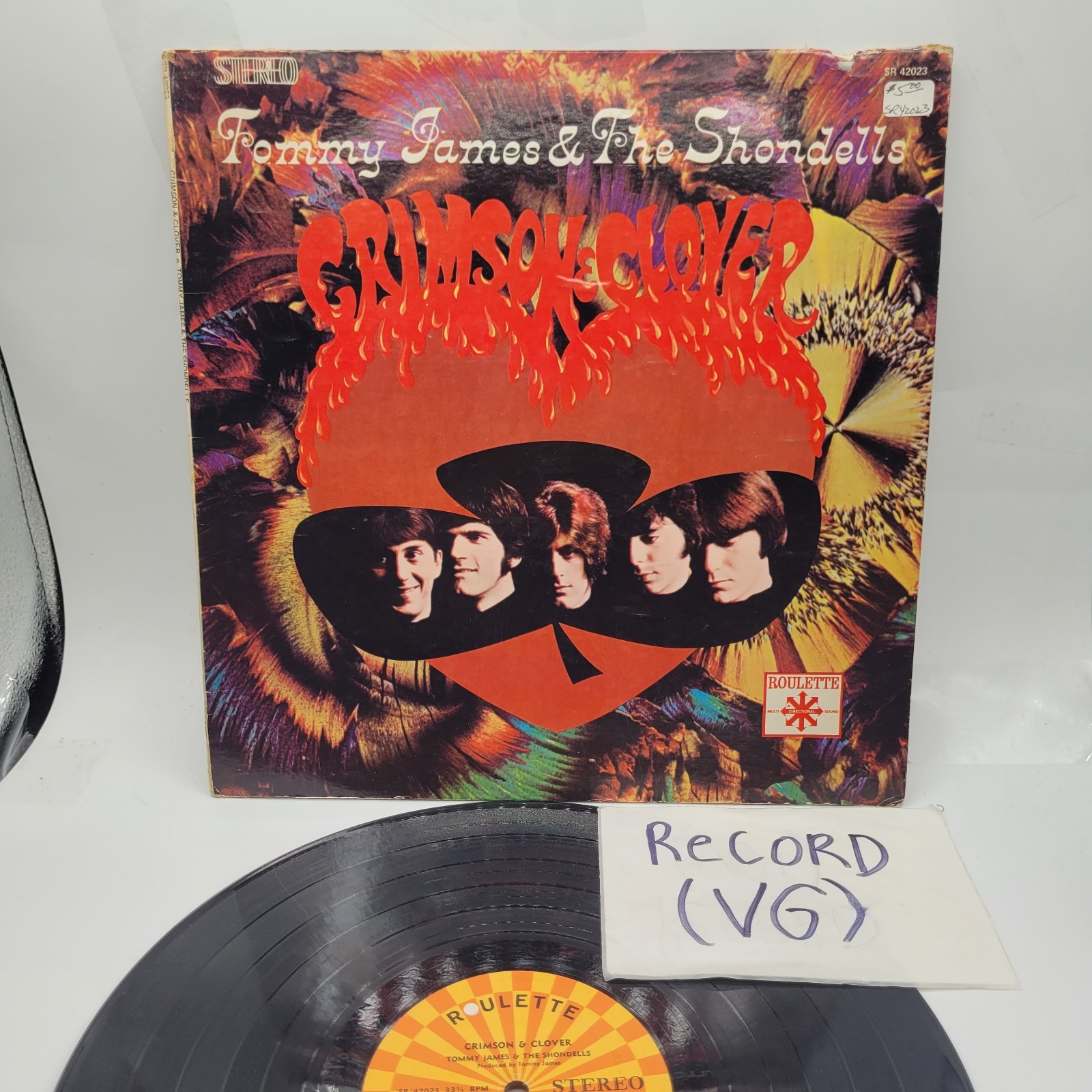TOMMY JAMES & THE SHONDELLS Crimson & Clover ROULETTE LP VG