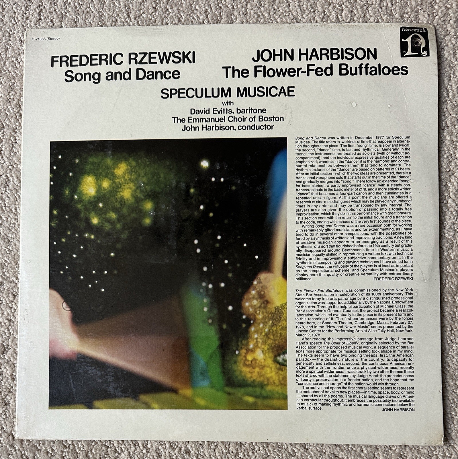 Frederic Rzewski John Harbison Speculum Musicae Viny LP 1979 Nonesuch NEW SEALED