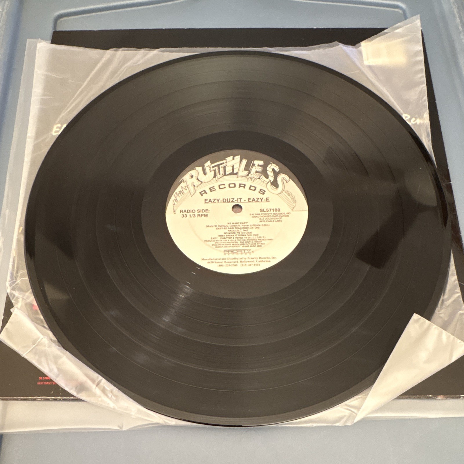 Eazy-E Eazy-Duz-It Vinyl LP Ruthless Records 12″ 33 RPM SL57100