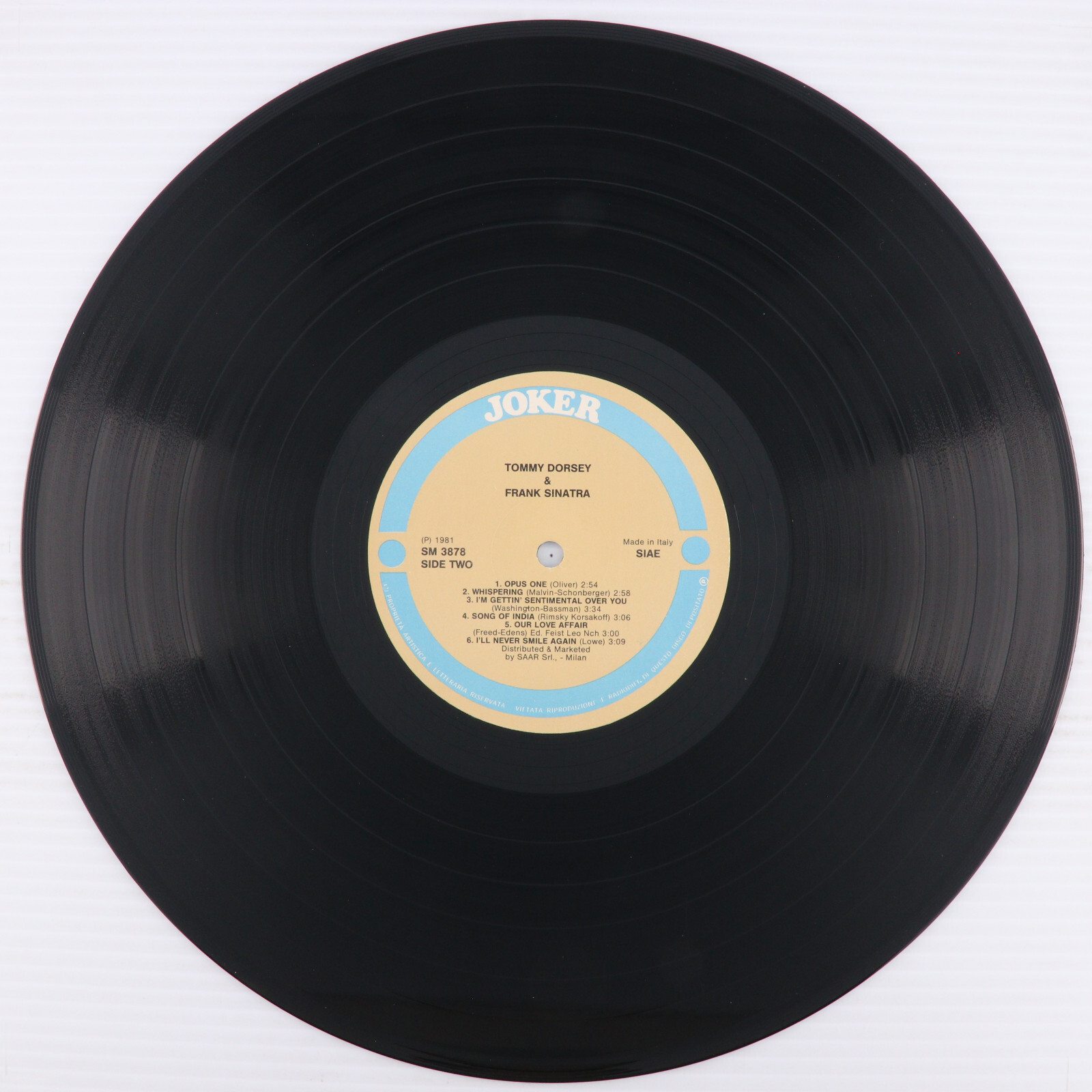 Tommy Dorsey – Frank Sinatra 1981 Compilation 12″ LP Record Joker SM 3878 Italy