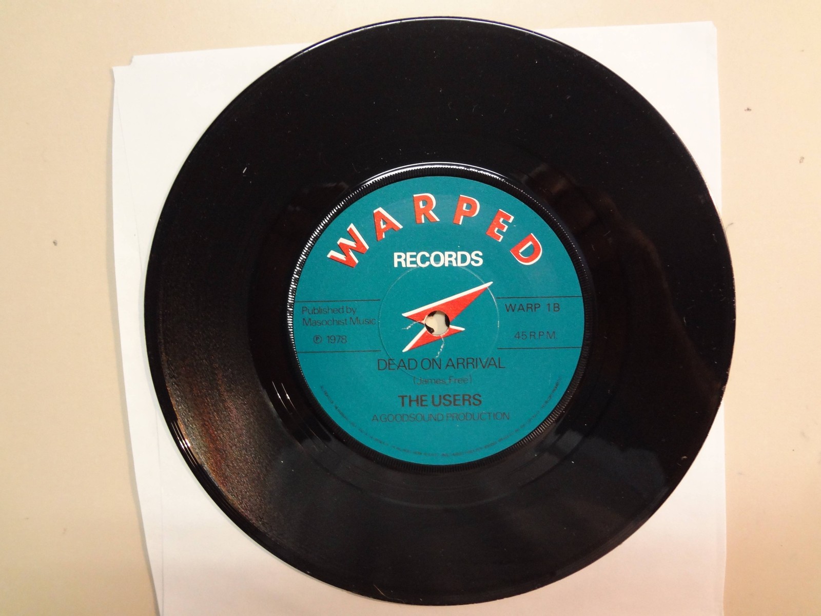 USERS: Kicks In Style–Dead On Arrival-U.K. 7″ 78 Warped Records WARP 1 Orig. PSL