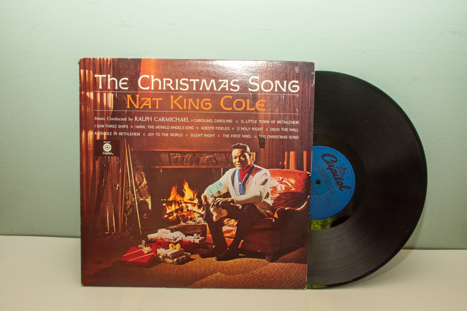 The Christmas Song by Nat King Cole, vintage vinyl record, album used condition