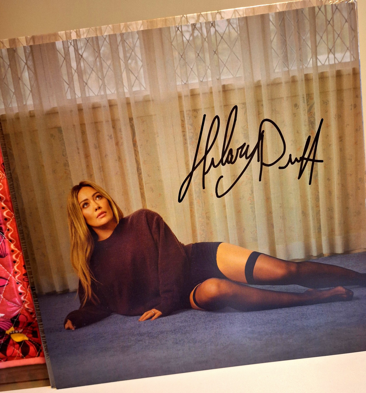 AUTOGRAPHED Hilary Duff luck or something signed pink vinyl lp Lizzie McGuire !!