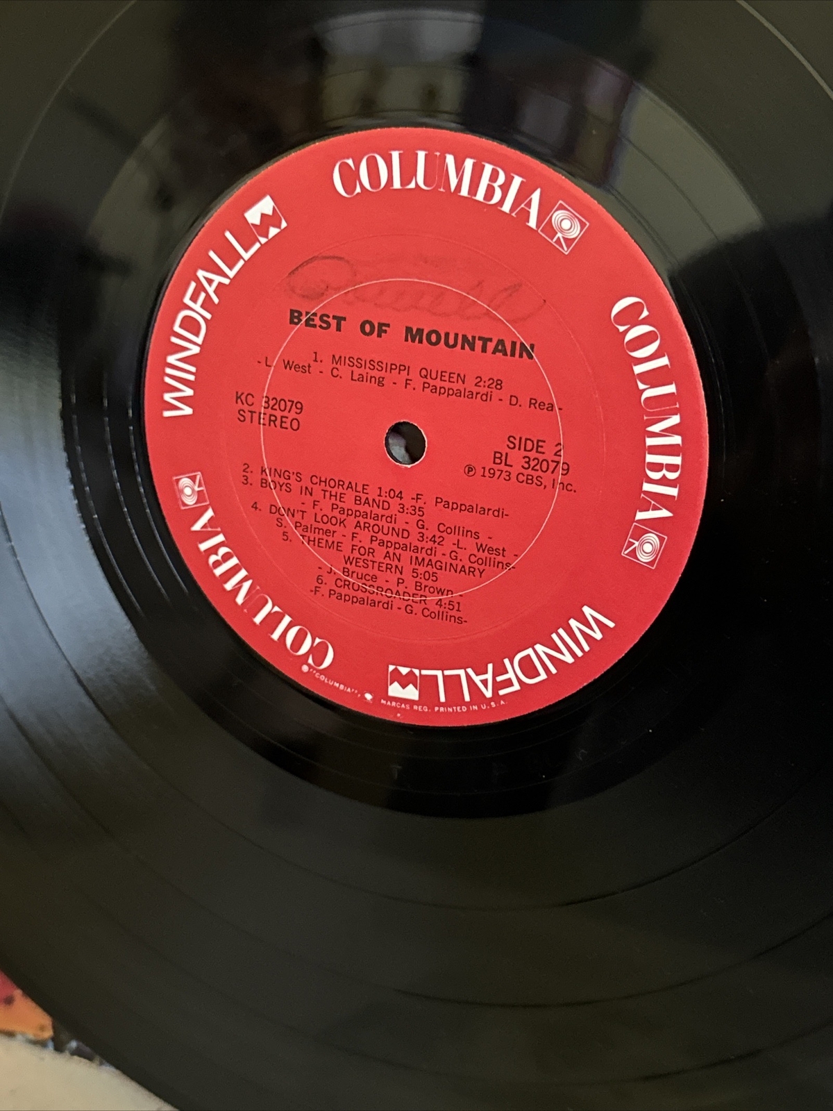 Mountain The Best Of Mountain LP Columbia/Windfall KC 32079 1973 1st PR VG+/VG