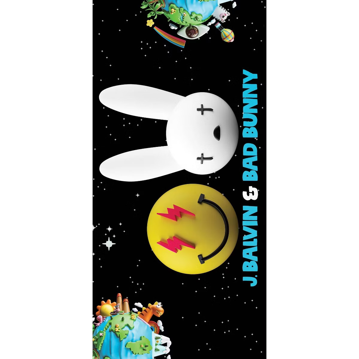 J. Balvin Bad Bunny Oasis Limited Edition Yellow Blue Splatter Vinyl LP + Poster