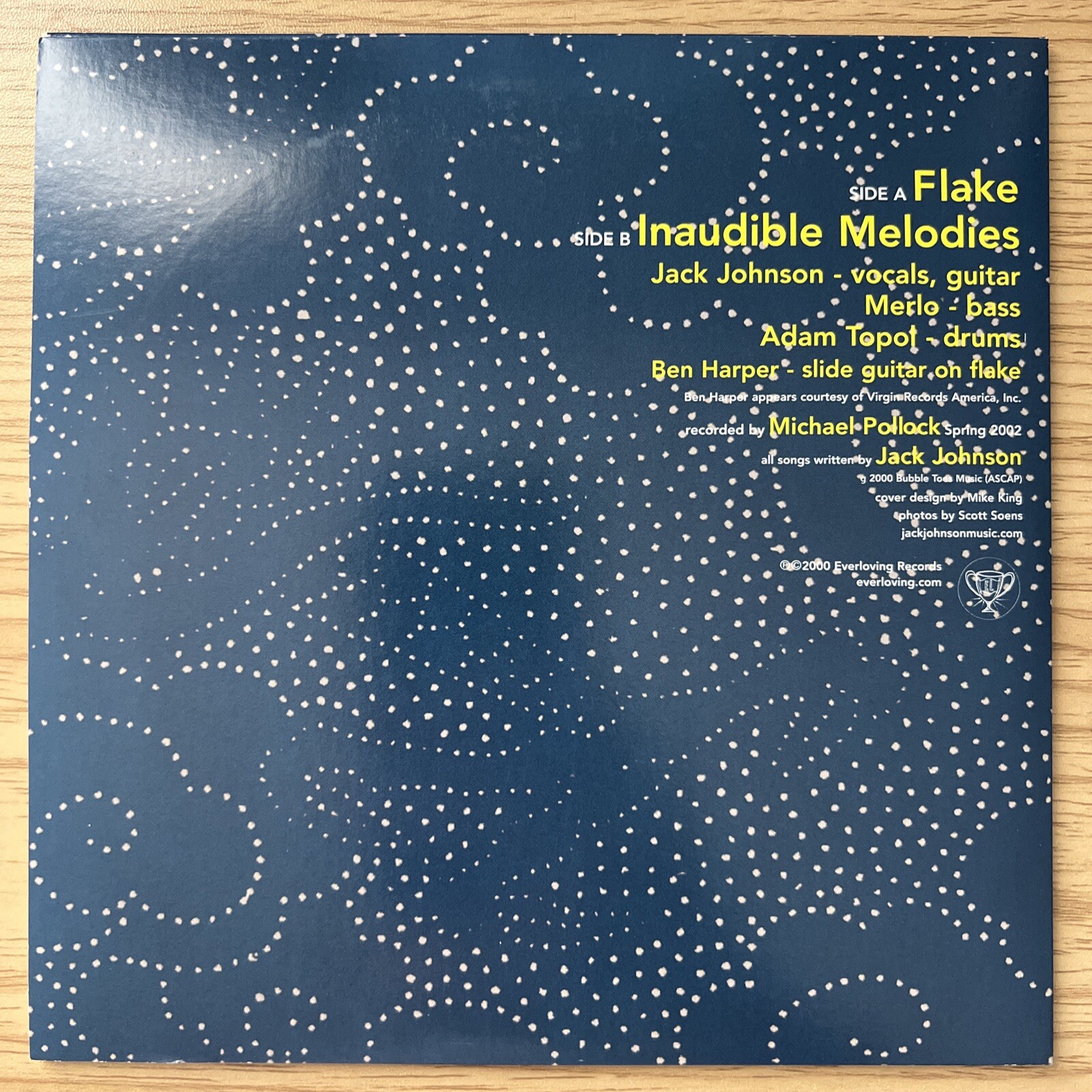 Jack Johnson Live 45 Flake And Inaudible Melodies 7” Vinyl
