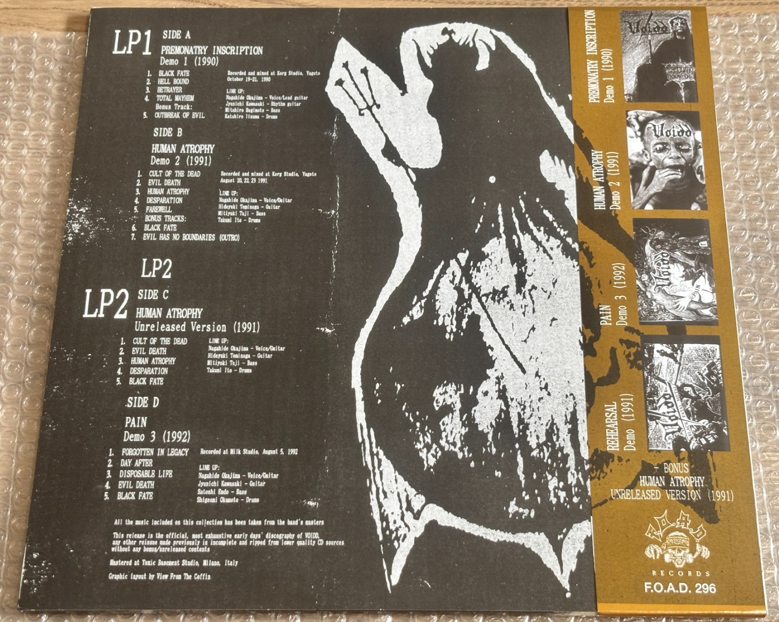 VOIDD/ Final Black Fate 1990-1992 Blue Vinyl(2LP) w/Demo CD LTD100 Obi F.O.A.D