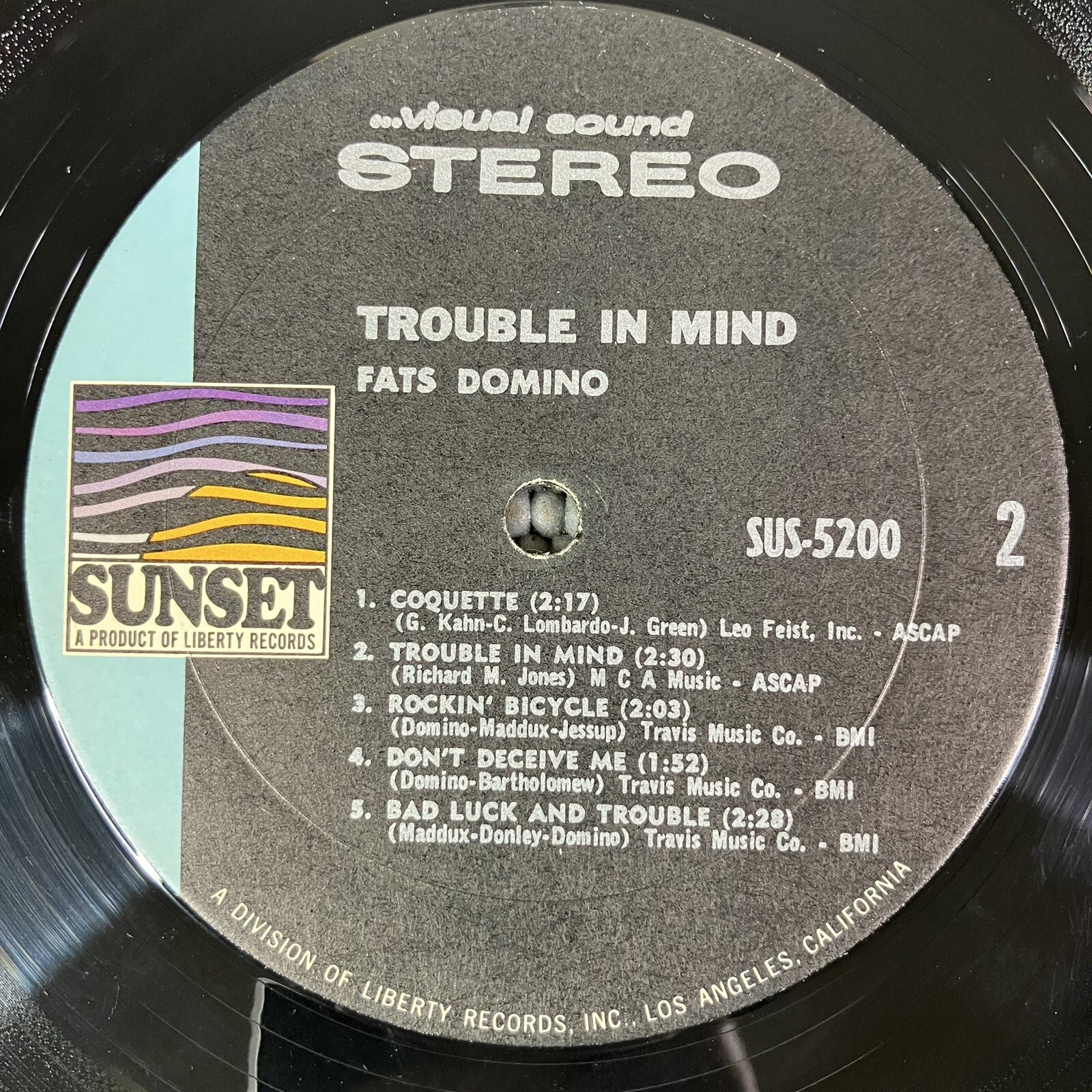 Fats Domino – Trouble In Mind Vinyl LP Sunset Records SUS-5200 Stereo NM