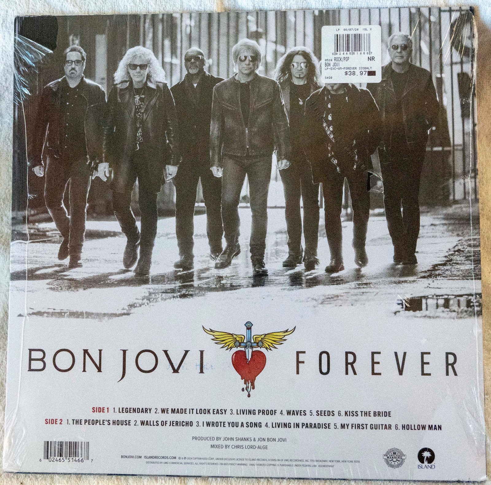 Bon Jovi Forever Blue & Clear Vinyl LP new sealed