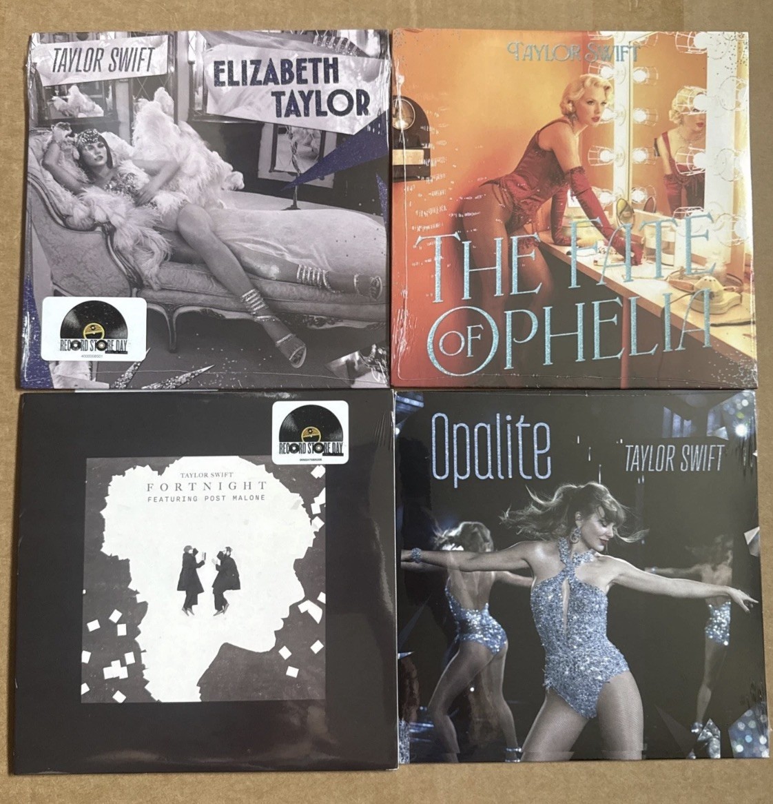 Taylor Swift 7” Vinyl Bundle Fate Of Ophelia Fortnight Opalite Elizabeth Taylor