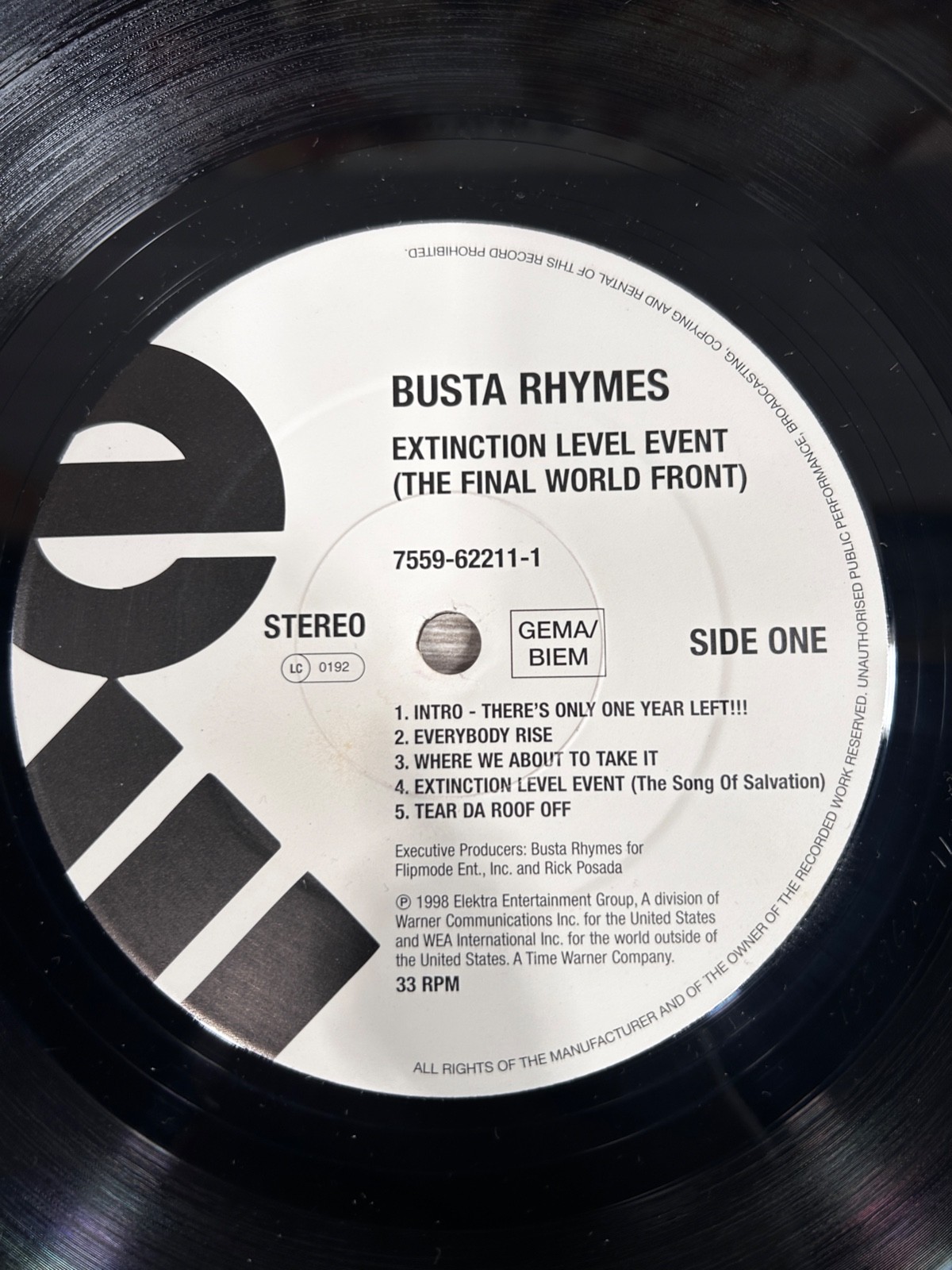 Busta Rhymes – Extinction Level Event – The Final World Front – 12″ 1998 OG VG+