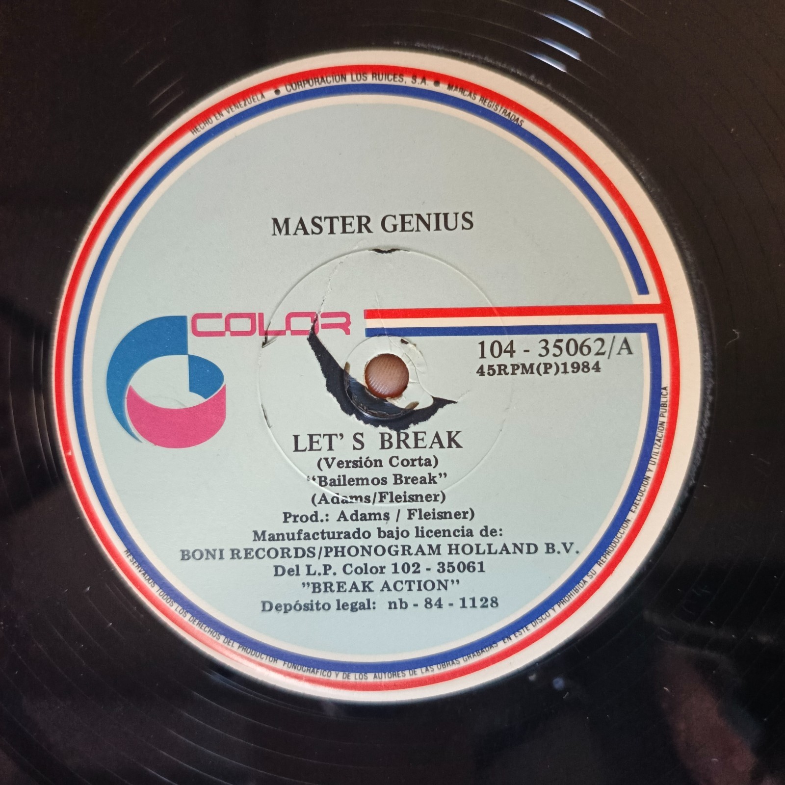 Master Genius ‎– Let’s Break [1984] Vinyl LP Electronic Breakbeat Hi NRG Color