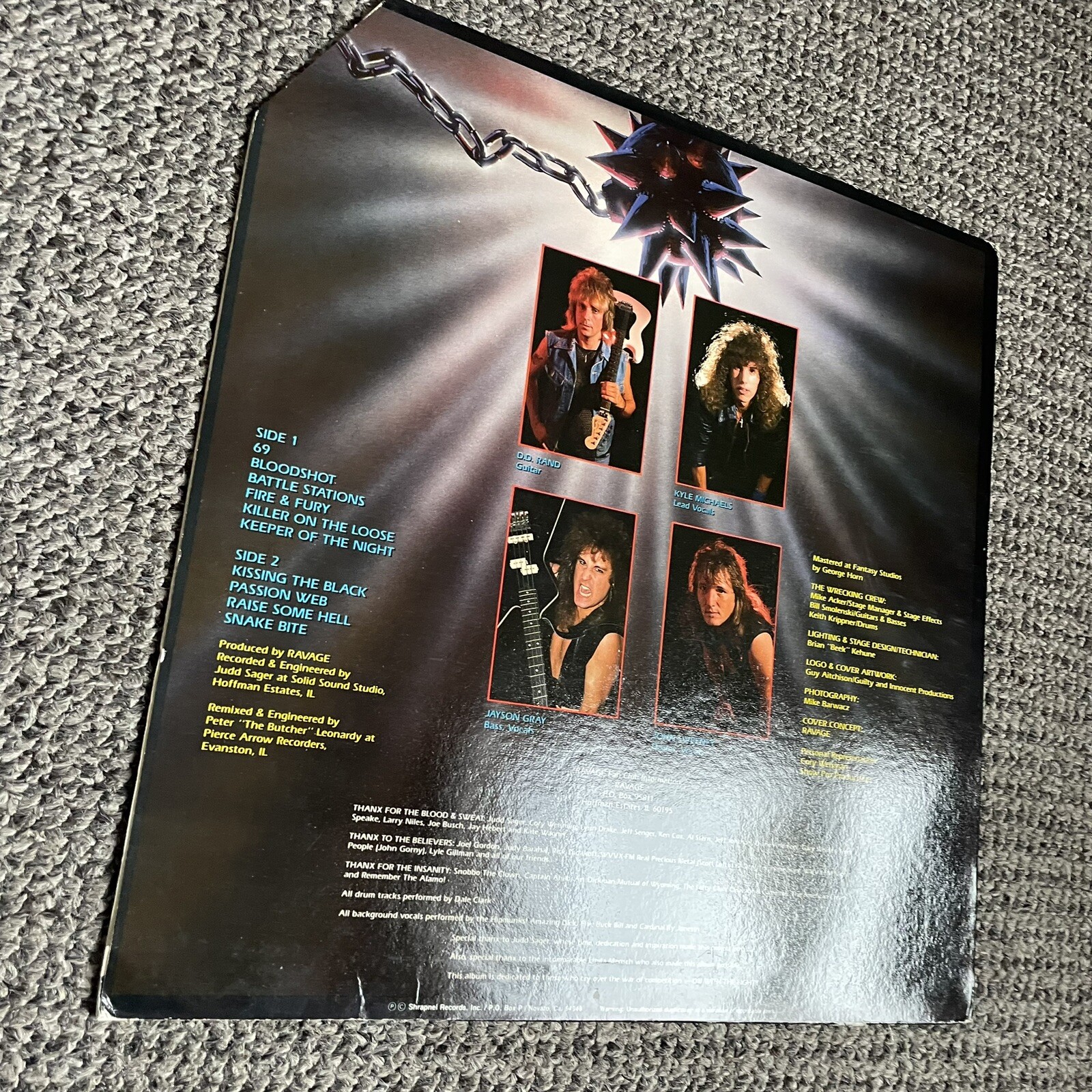 Ravage – Wrecking Ball Vinyl Record FIRST EU Pressing BLACK 1986