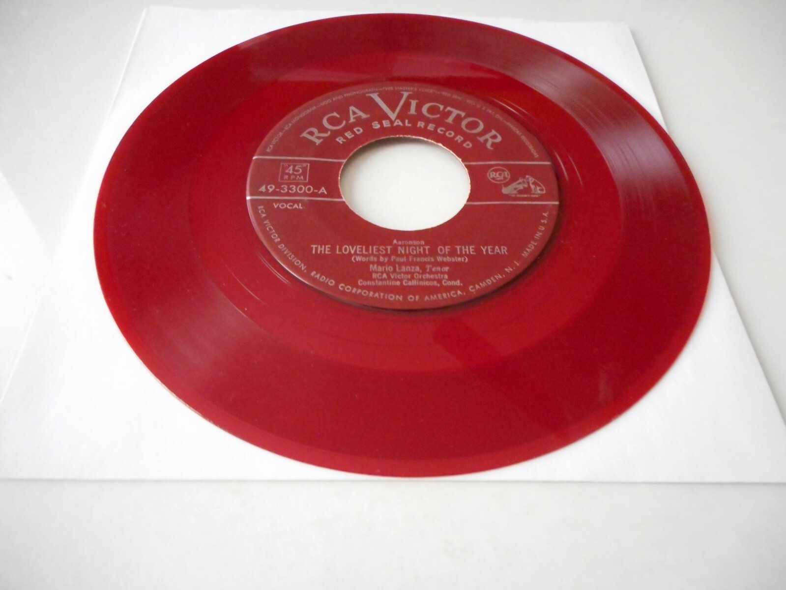 Mario Lanza – The Loveliest Night of the Year / La Donna È Mobile – 49-3300 – 45