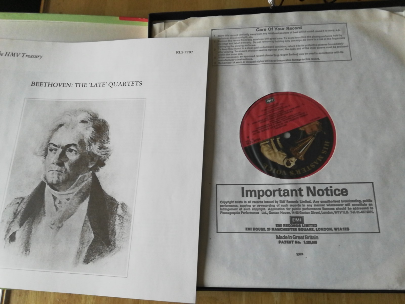 HOLLYWOOD STRING QUARTET – BEETHOVEN late quartets – EMI RLS7707 – 4xLPs box NM