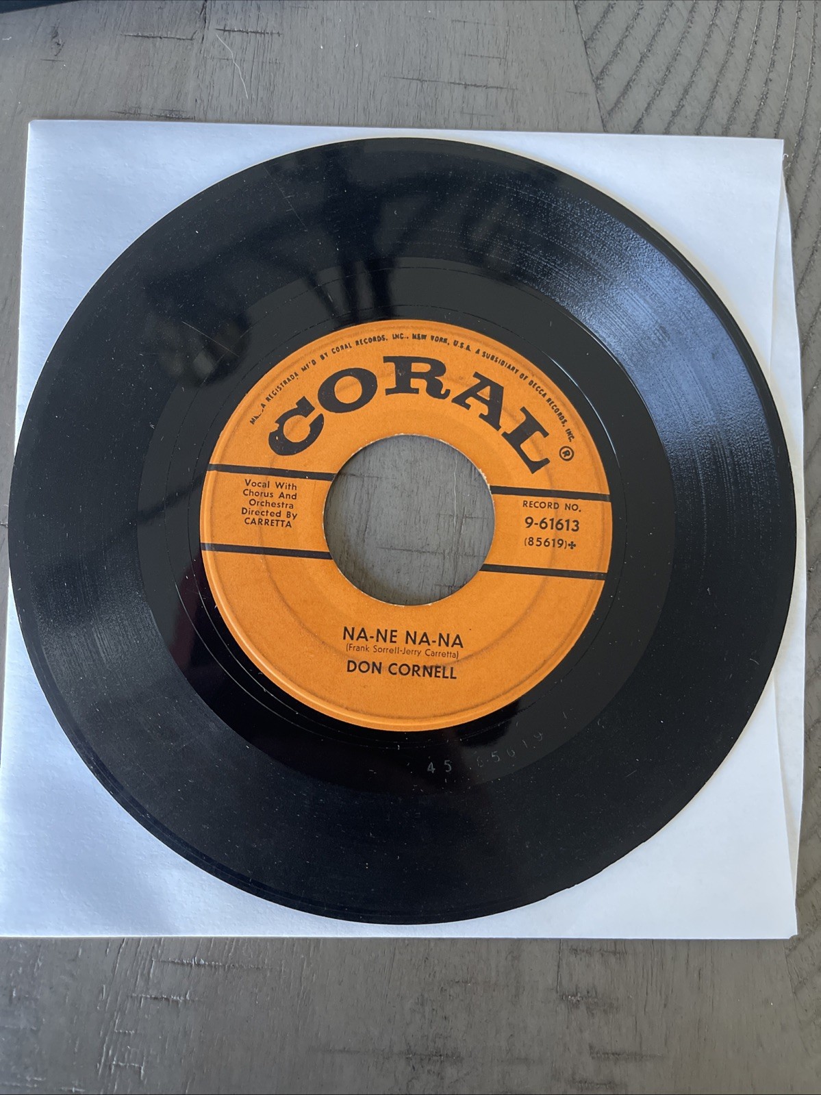 Don Cornell Rock Island Line &Na-Ne Na-Na Vinyl Record 45 RPM 7″ 65