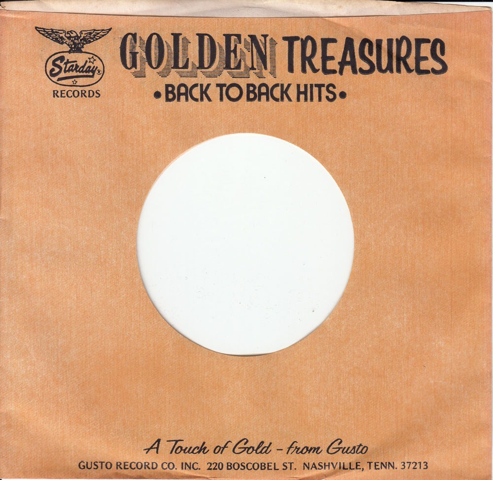 Company Sleeve 45 Starday – Brown W/ Black Text “Golden Treasures”