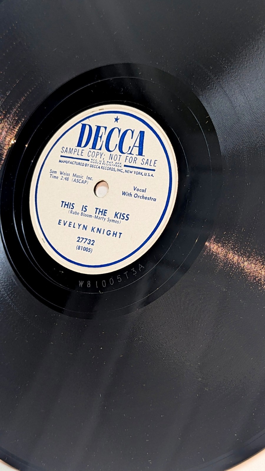 Lot Of 9 — 78 RPM SAMPLE COPY RARE 1940-1950 DECCA – LONDON