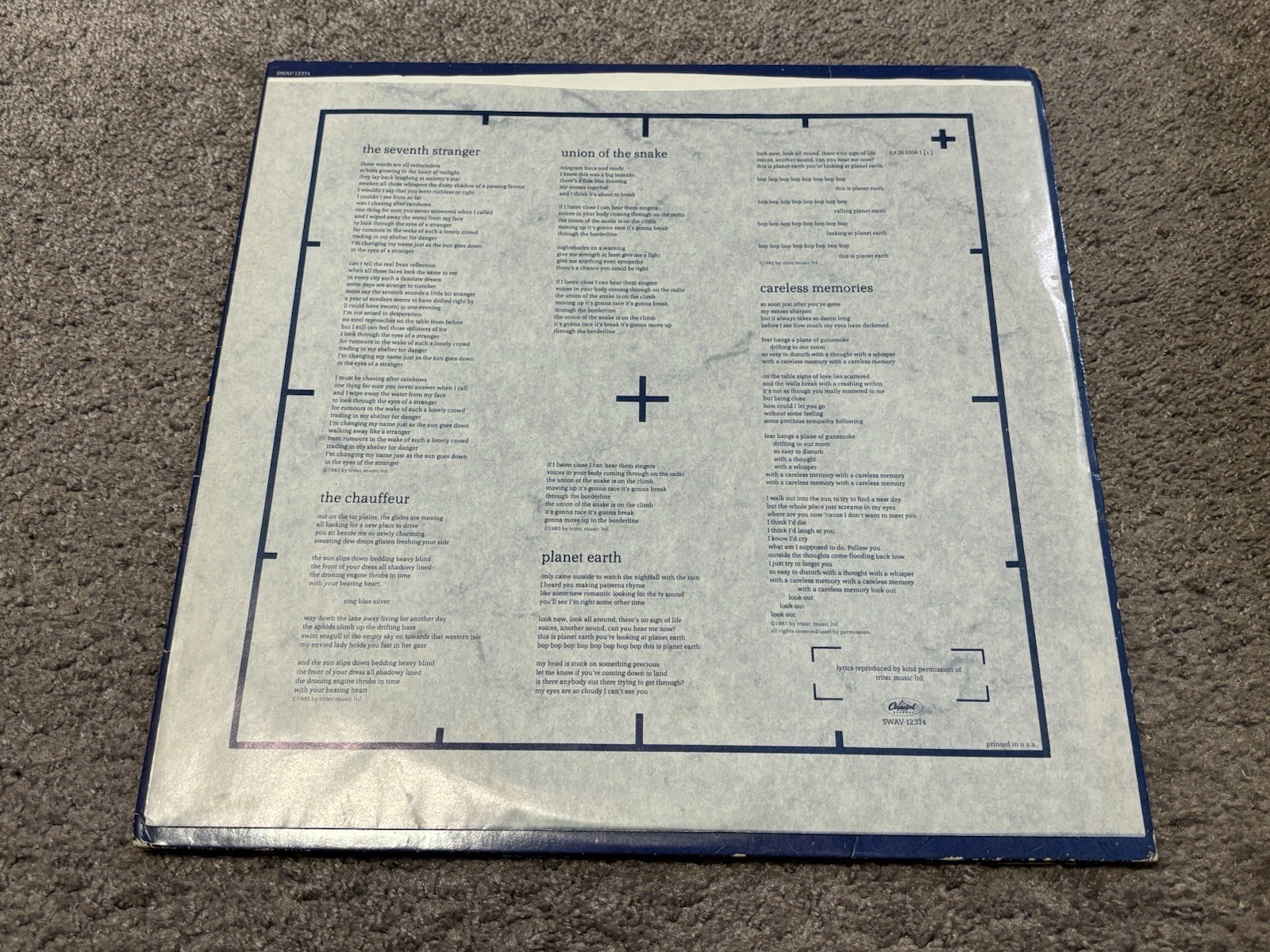Duran Duran Arena 1984 Capitol Records New Wave Pop Rock 12” Vinyl w/Booklet