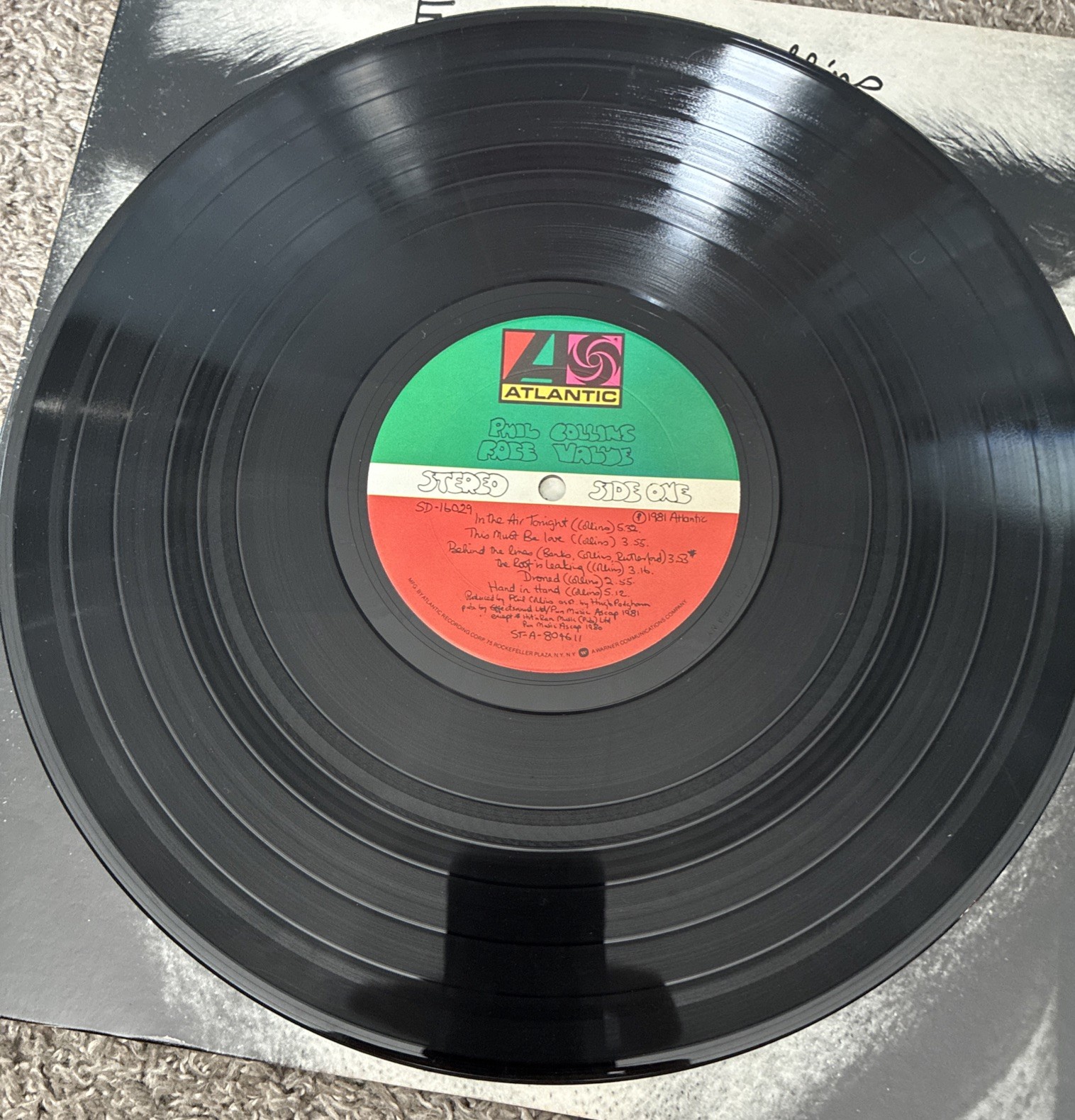 PHIL COLLINS Face Value SD16029 LP Vinyl