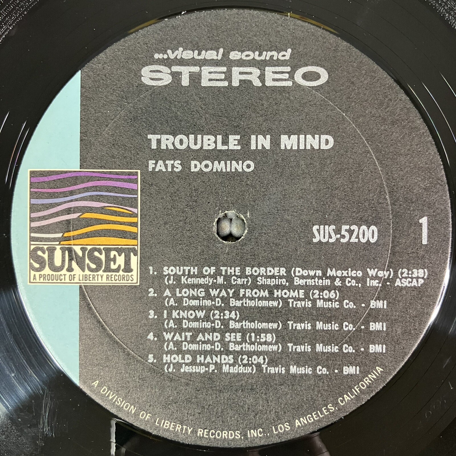 Fats Domino – Trouble In Mind Vinyl LP Sunset Records SUS-5200 Stereo NM