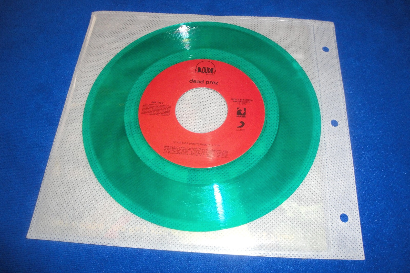 Dead Prez HIP HOP Get On Down Jukebox Series Green Vinyl 7”Single/Let’s Get Free