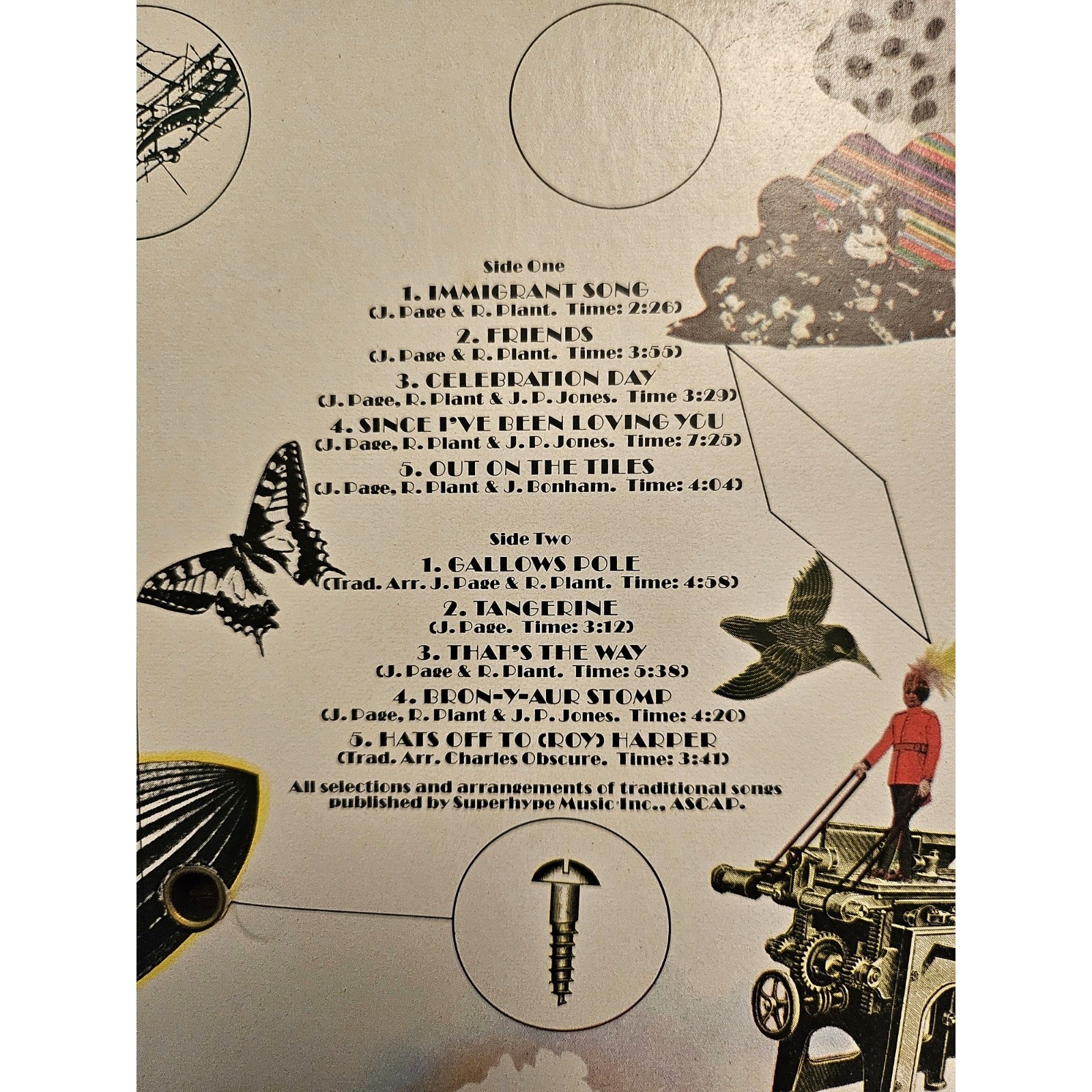 Vintage 1970 Led Zeppelin III, LP, Atlantic Stereo SD7201, Near Mint Record