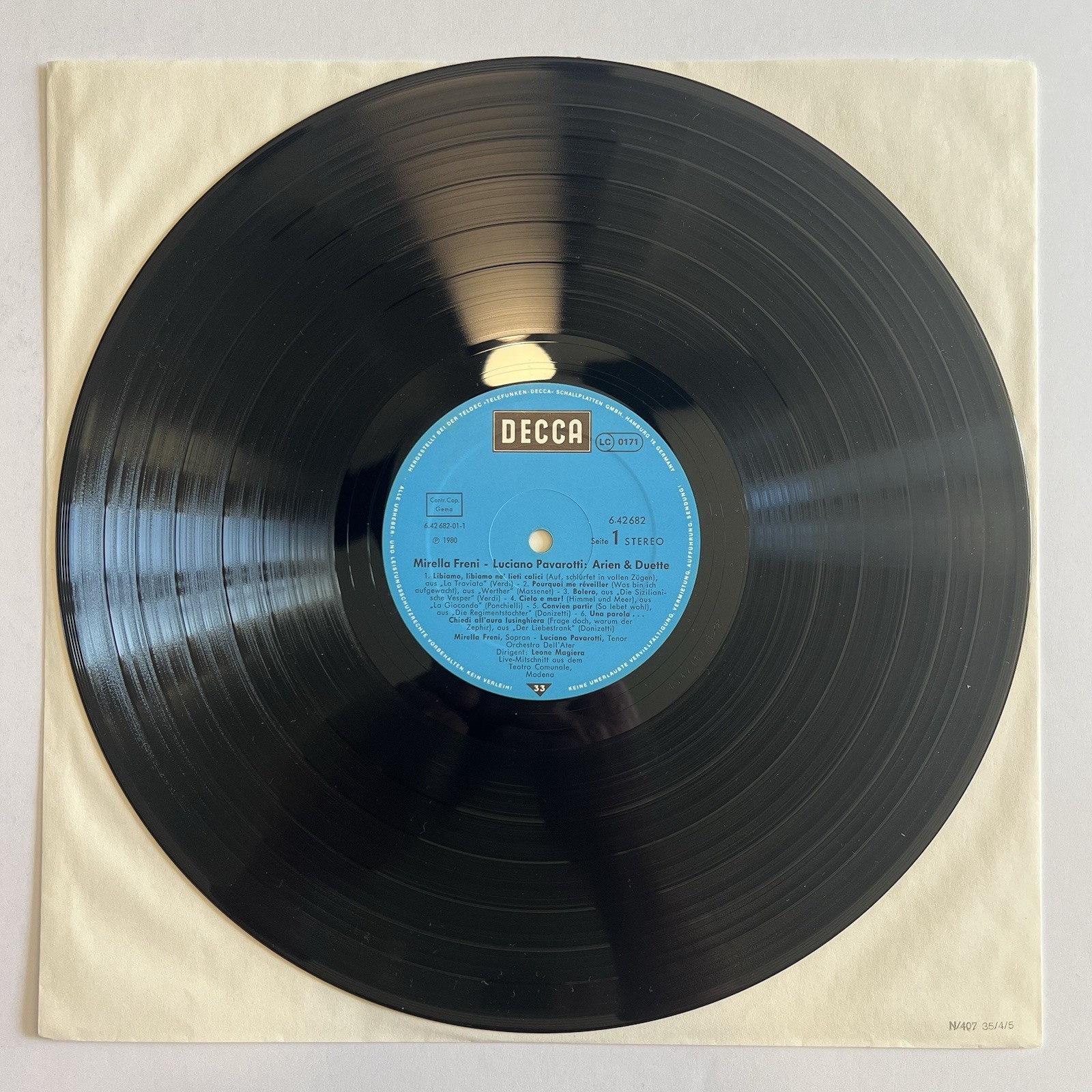 Freni & Pavarotti – Arien & Duette (German Import, Decca LC 0171)
