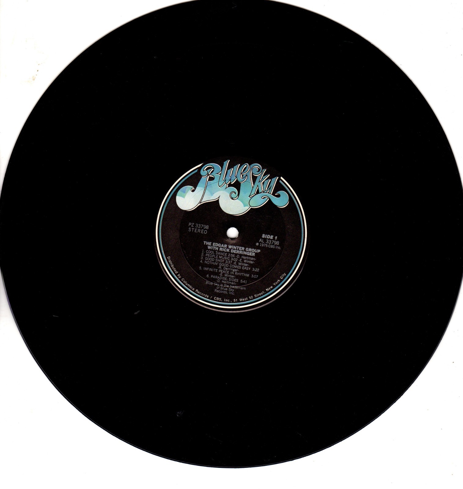 Edgar Winter Group/Rick Derringer LP Blue Sky 1975, PZ-33798, Self-titled ~ EX