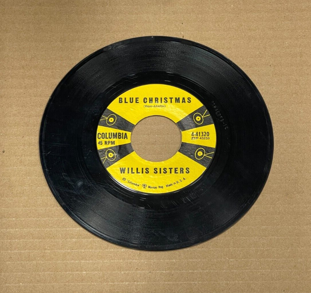 WILLIS SISTERS/LITTLE CINDY BLUE CHRISTMAS/HAPPY BIRTHDAY JESUS COLUMBIA 45