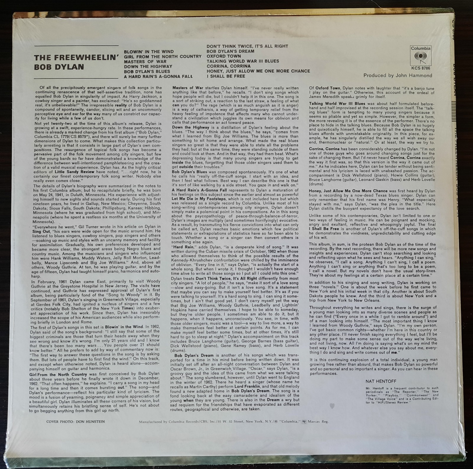 Bob Dylan The Freewheelin’ Sealed Vintage 1975 Pressing Mint Columbia KCS 8786