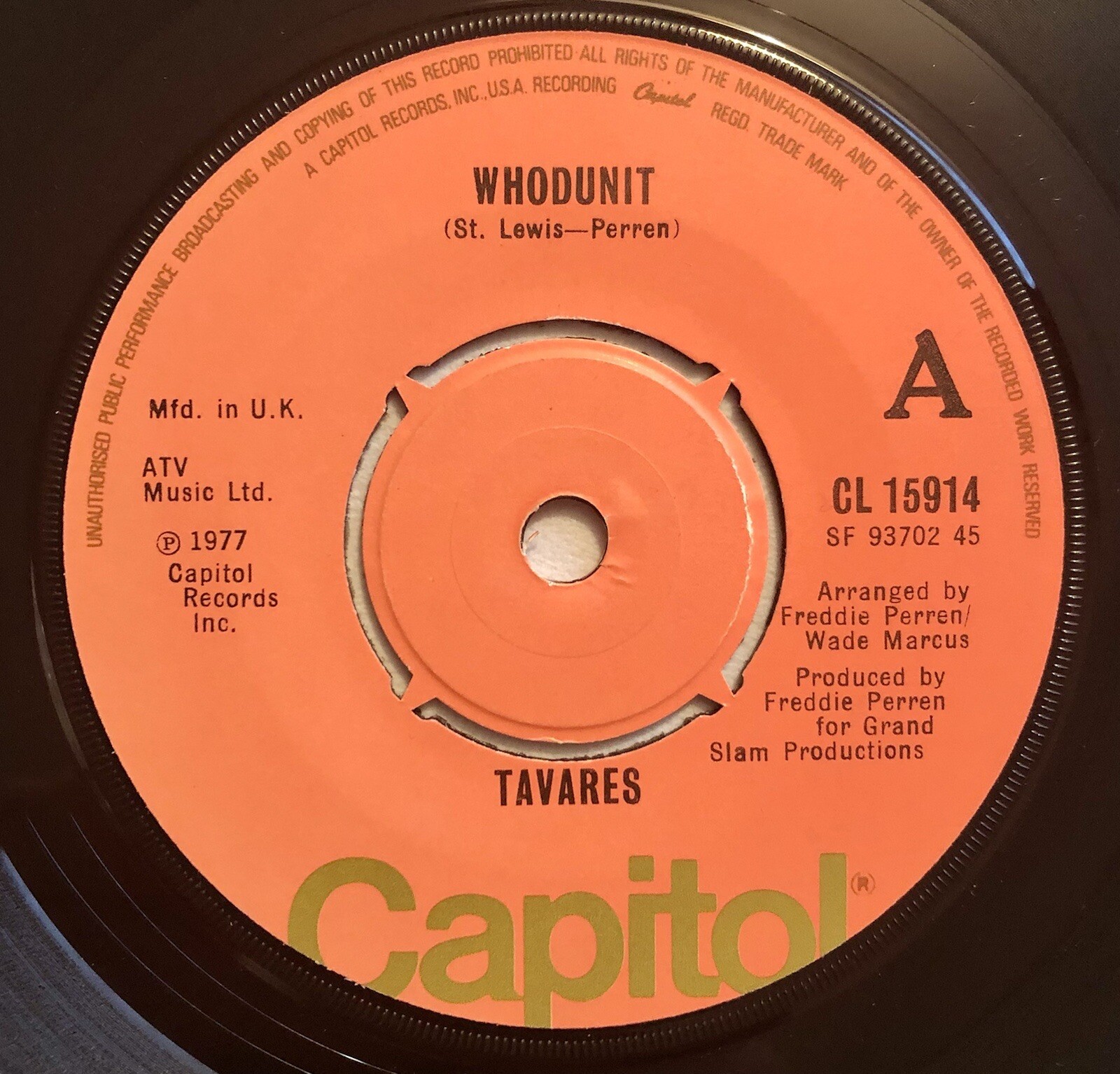 TAVARES Whodunnit b/w Fool Of The Year 7″ 45rpm UK EX