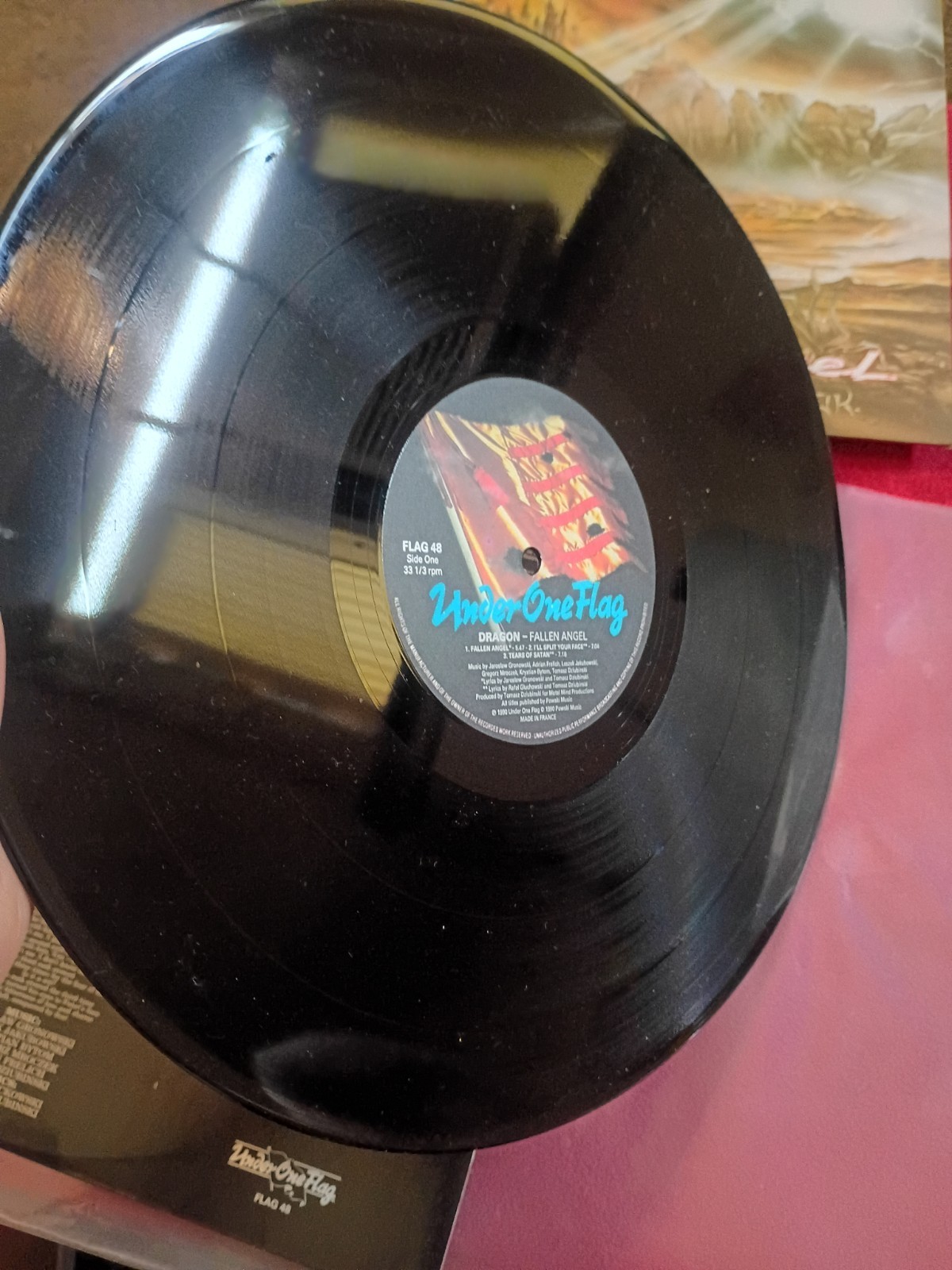 UK UNDER ONE FLAG LP RECORD /DRAGON/FALLEN ANGEL/ VINYL/ METAL ROCK Vintage Viny
