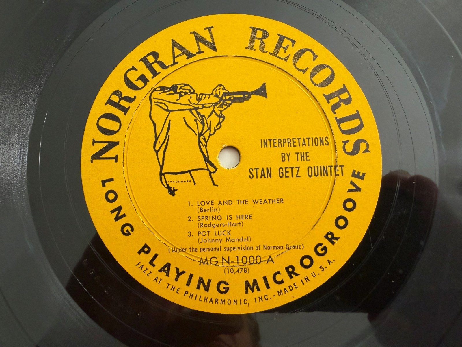 Stan Getz Quintet LP “Interpretations” Norgran N-1000 ~ Deep Groove ~ VG+