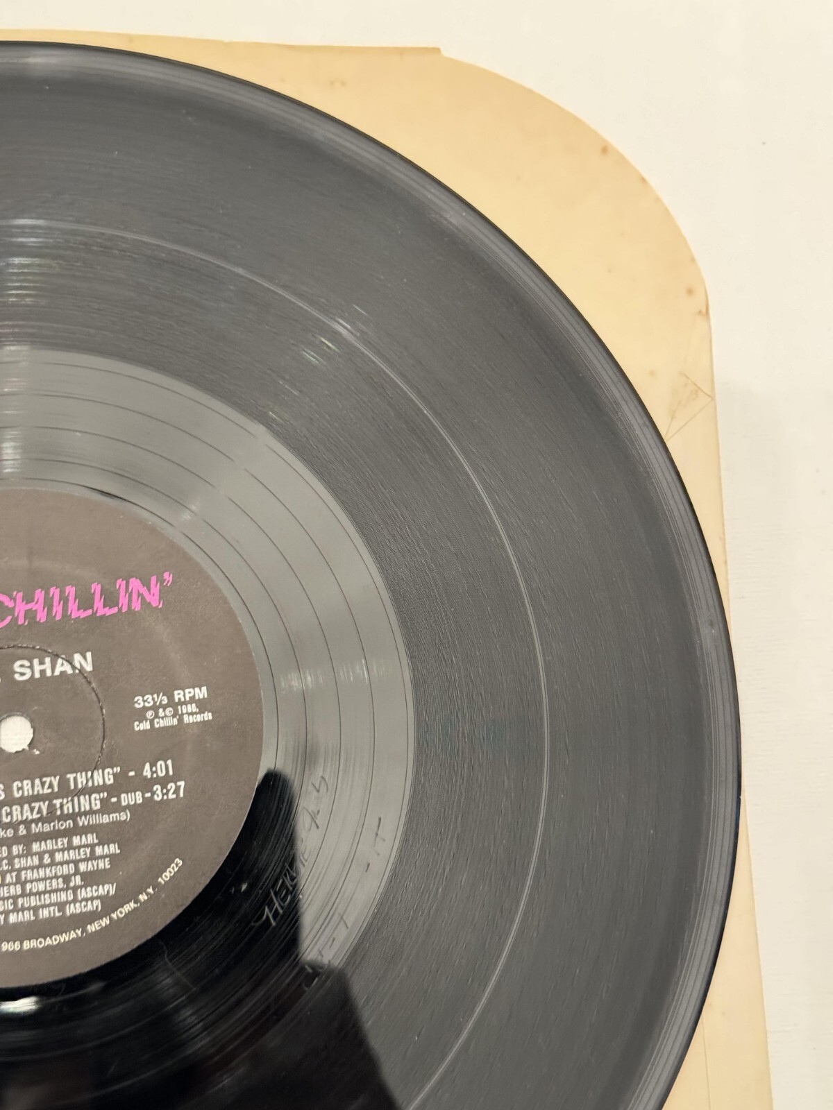1986 – M.C. SHAN – JANE, STOP THIS CRAZY THING / COCAINE – COLD CHILLIN ORIGINAL