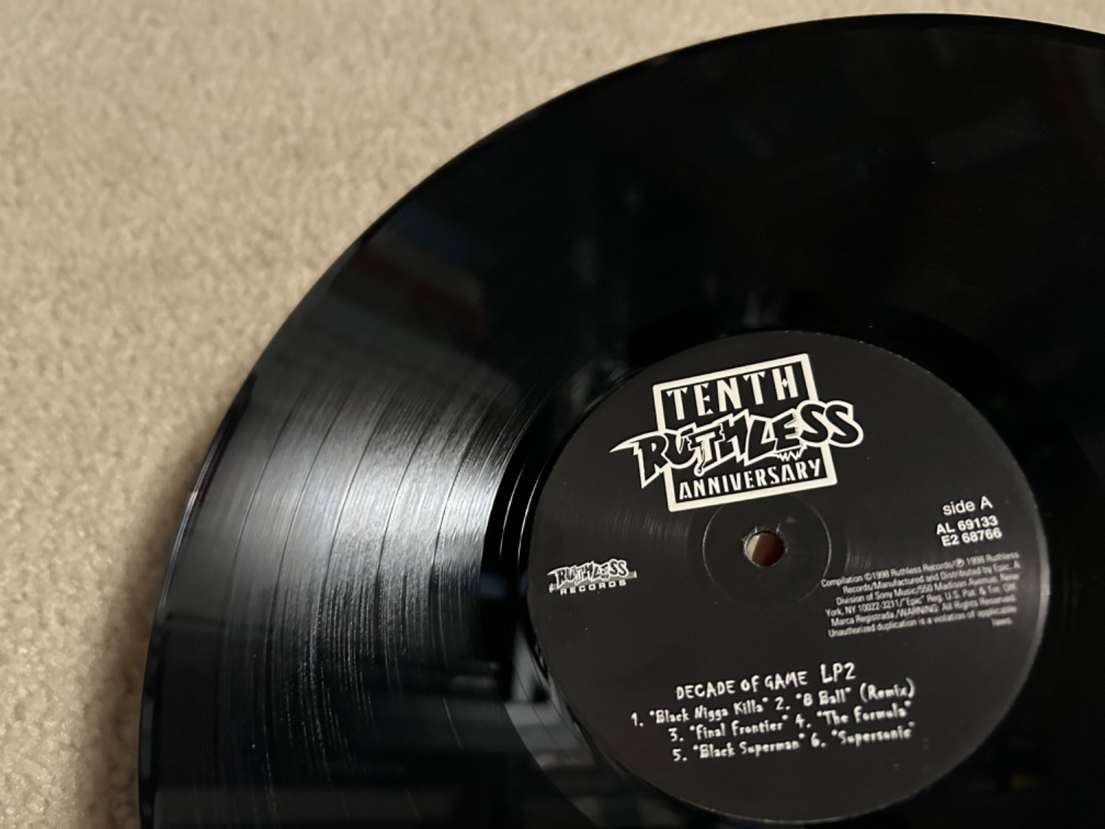 RUTHLESS RECORDS Tenth Anniversary Compilation “Decade Of Game” 2xLP 1998 vinyl