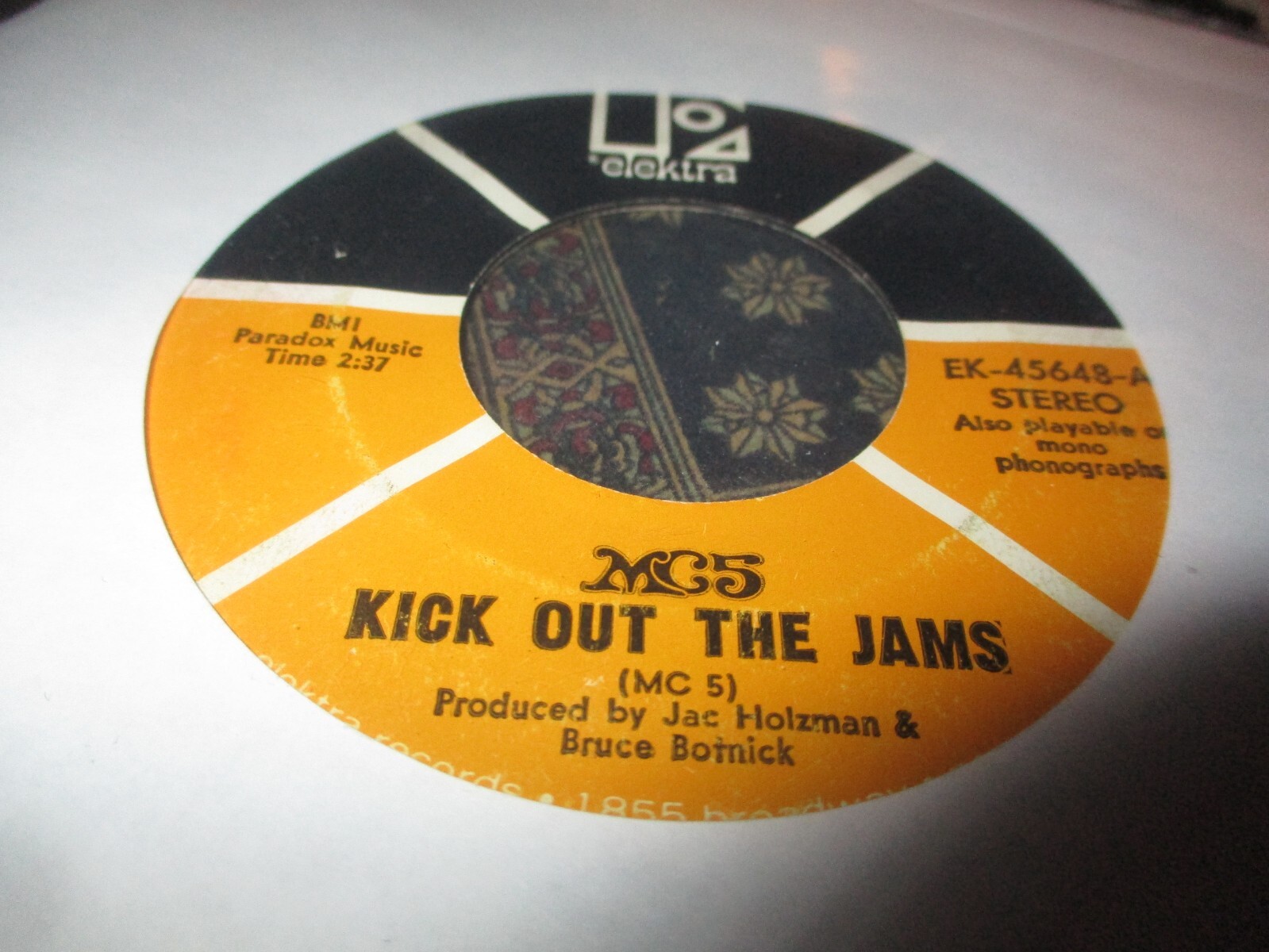 1969 MC 5 Kick Out The Jams Censored US 7″ Elektra EK 45648 Garage Psych VG