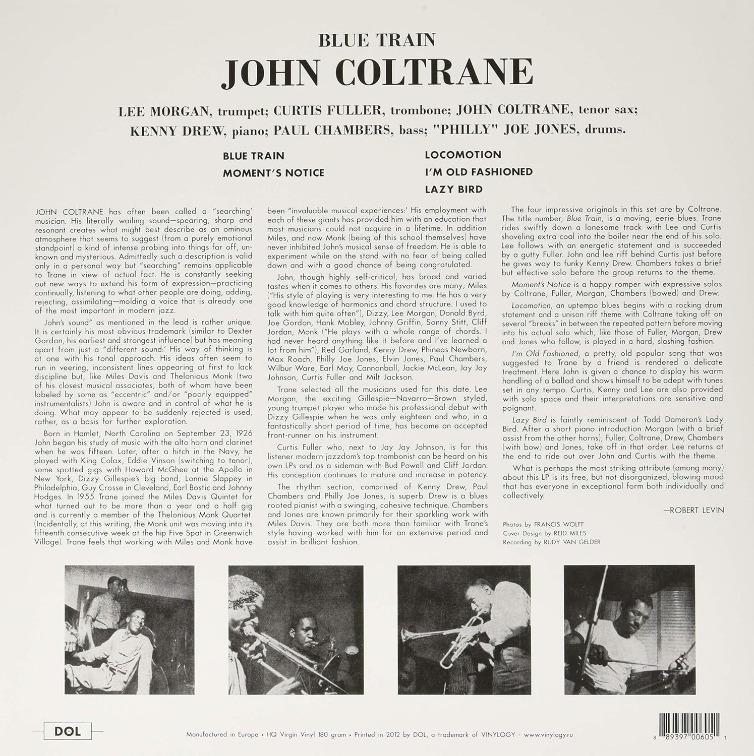 John Coltrane – Blue Train 12″ LP Blue Colored Vinyl Record – NEW