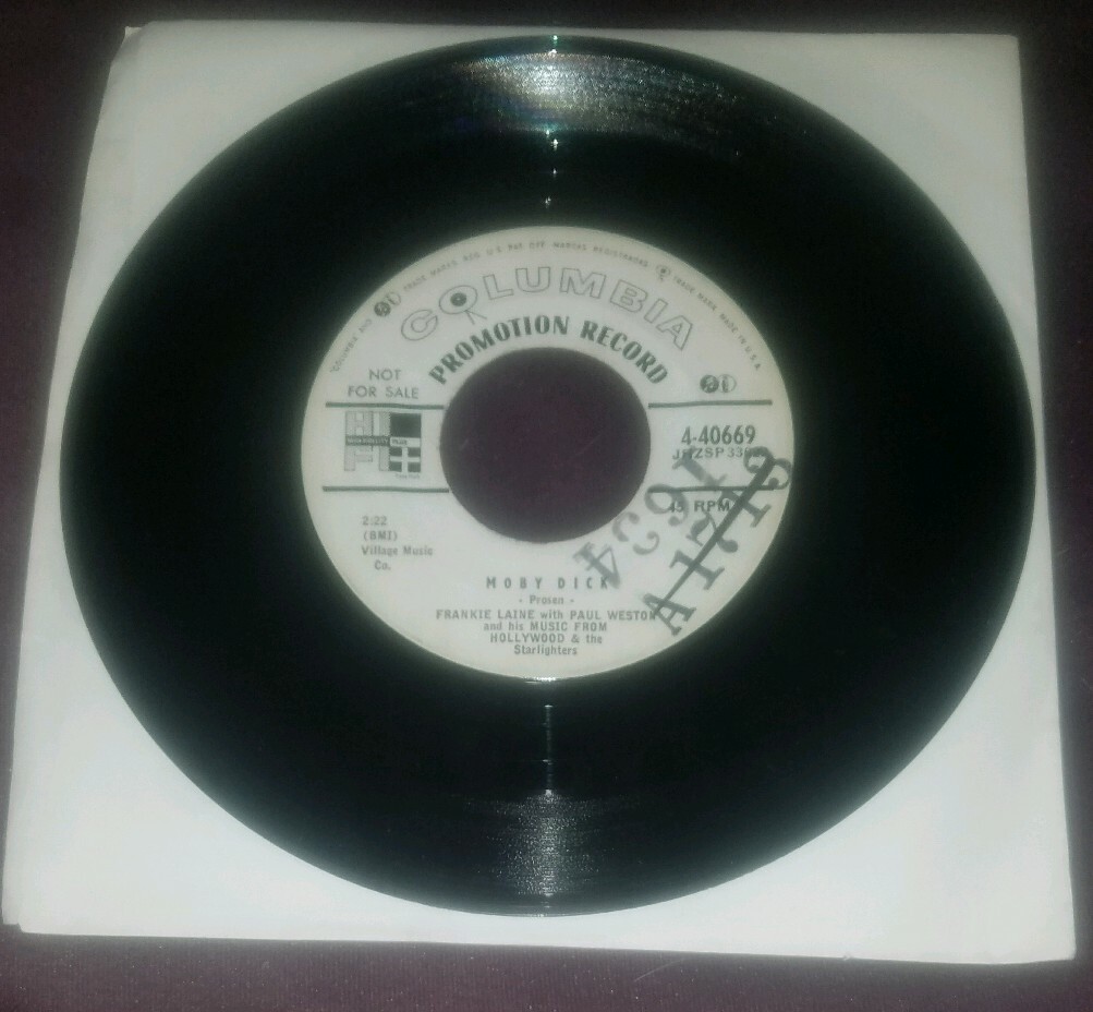 Frankie Laine Paul Weston WLP promo 45 A Capital Ship / Moby Dick Columbia vg+
