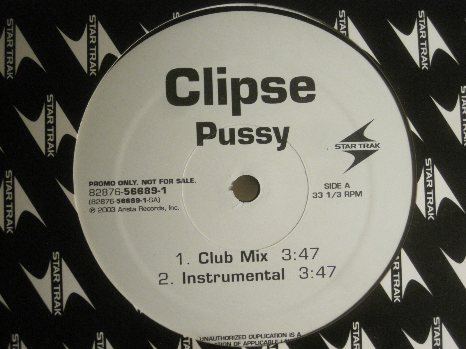 CLIPSE PUSSY 12″ 2003 STAR TRAK ENTERTAINMENT PROMO THE NEPTUNES HIP HOP RAP NM