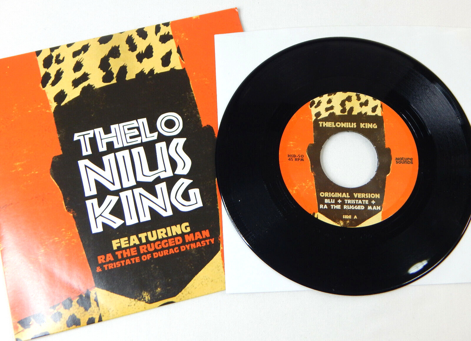 RARE THELONIUS KING 45 RECORD “Blu” RA RUGGED MAN HIP HOP RAP VG+NATURE SOUNDS