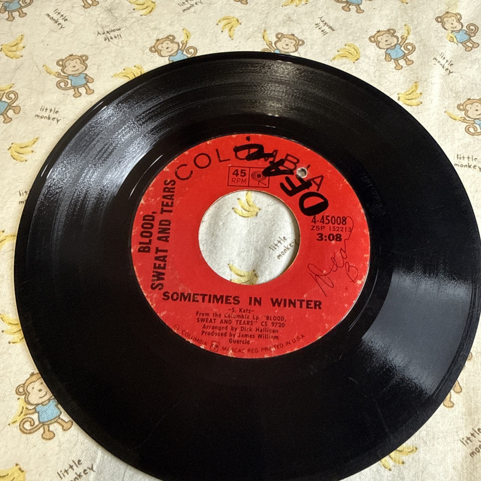Blood, Sweat and Tears NM 45 rpm “And When I Die” Columbia Records #4-45008
