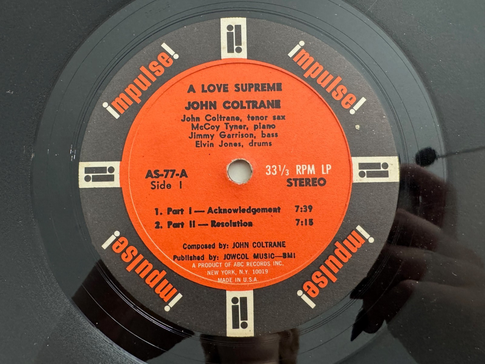 John Coltrane “A Love Supreme” Gatefold LP – Impulse AS-77 Van Gelder