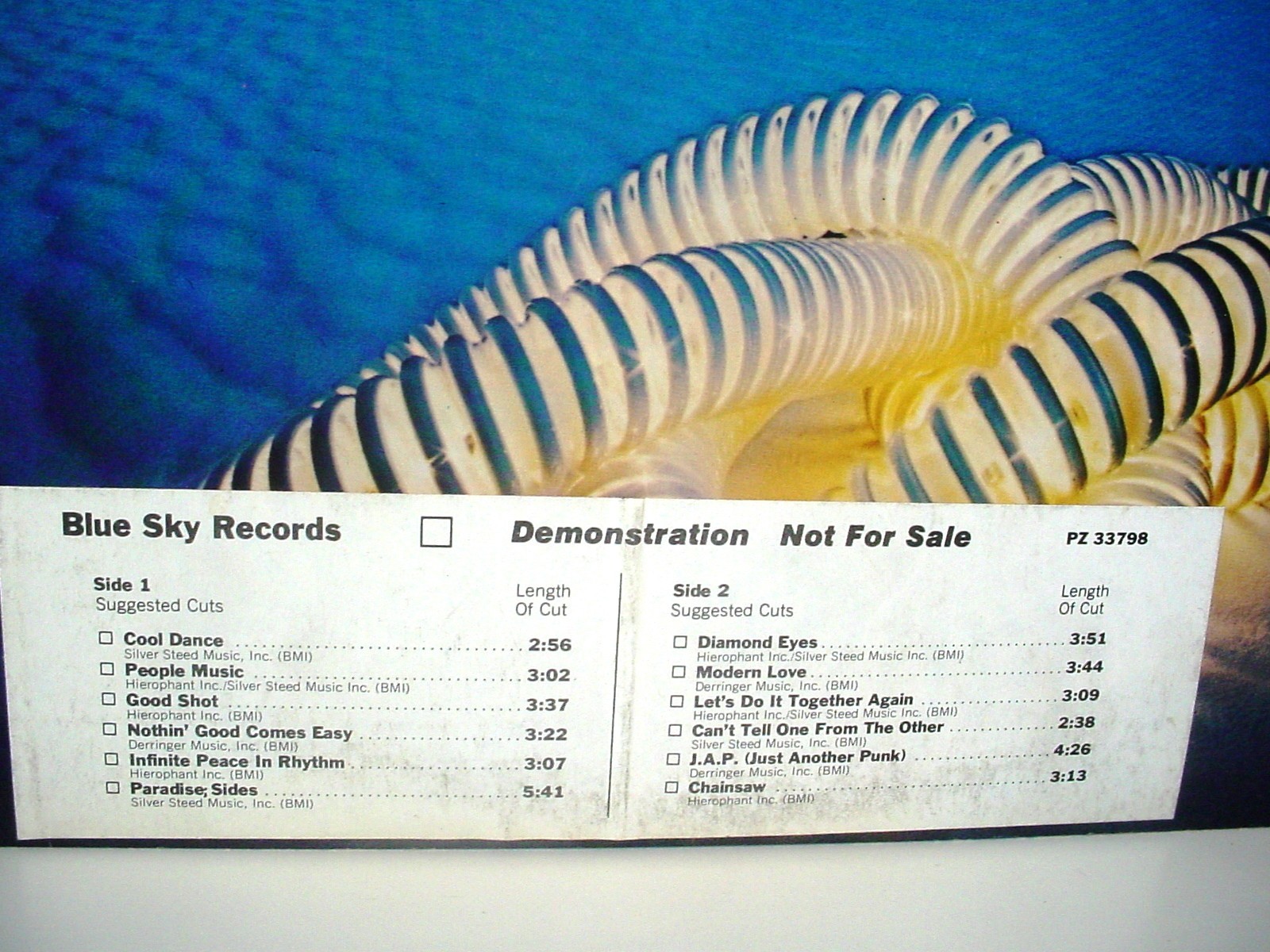 EDGAR WINTER GROUP With Rick Derringer WHITE LABEL PROMO 1975 BLUE SKY PZ 33798