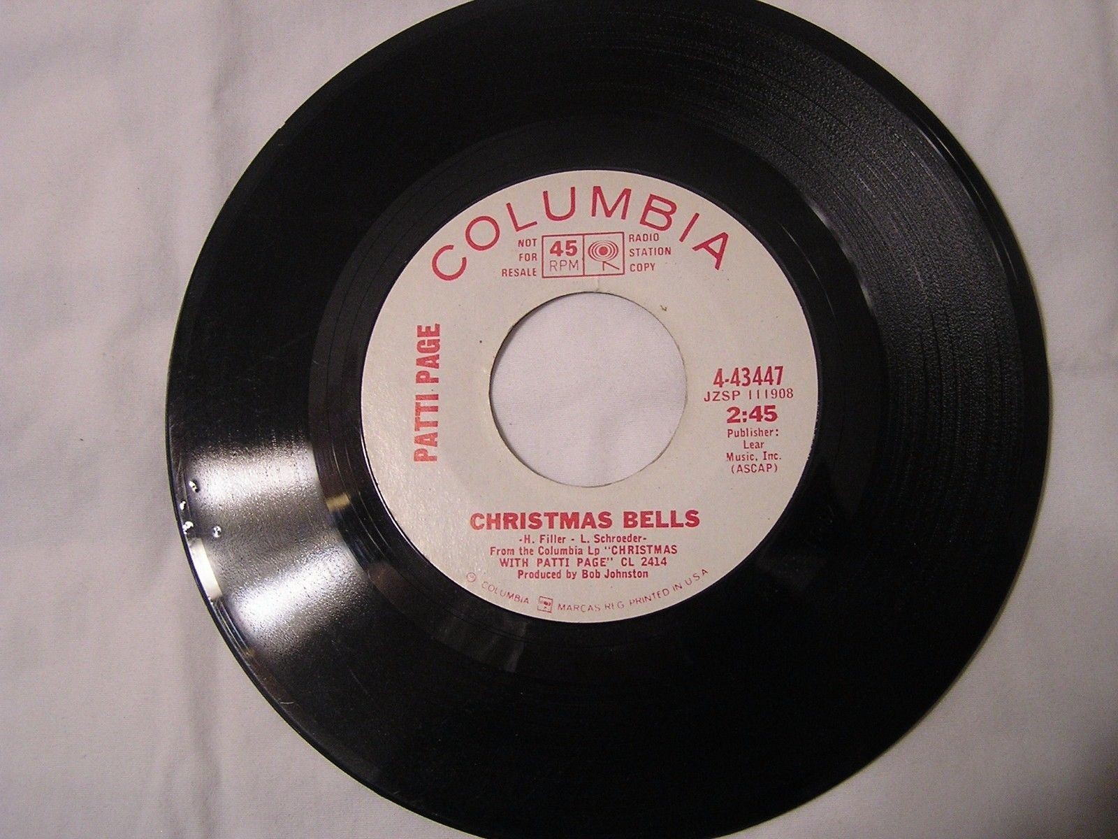 Patti Page Promo 45-CHRISTMAS BELLS/HAPPY BIRTHDAY JESUS(A CHILD’S PRAYER)